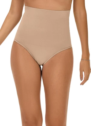 Zee Rucci - Calcinha Tanga Modeladora Alta sem Costura Bege - ZEE RUCCI