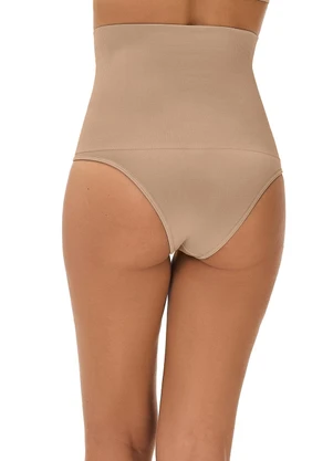 Zee Rucci - Calcinha Tanga Modeladora Alta sem Costura Bege - ZEE RUCCI