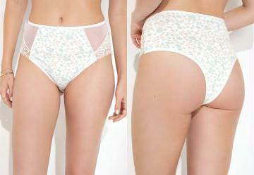 Calcinha Branca com Transparncia e Renda