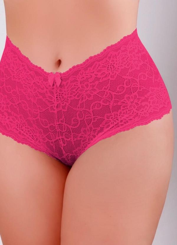Dukali - Calcinha Caleçon de Renda Rosa