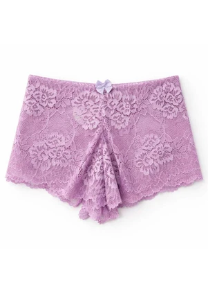 Dukali - Calcinha Caleçon de Renda Roxo - DUKALI