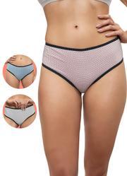 Kit com 3 Calcinhas Branco,Rosa,Azul