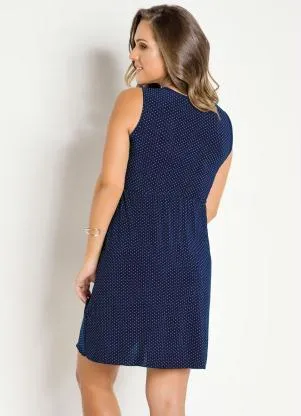 Alma Dolce - Camisola Amamentação Azul/Poá com Botões - ALMA DOLCE