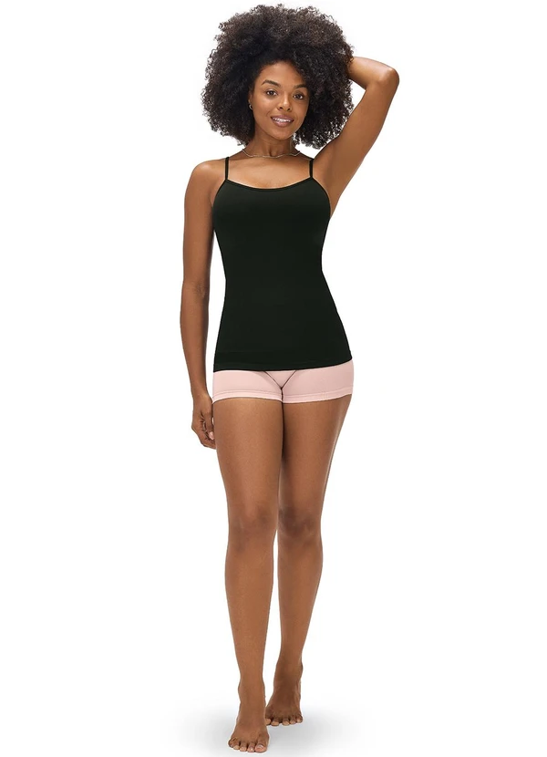 Zee Rucci - Regata Slim Modeladora sem Costura Preto 3