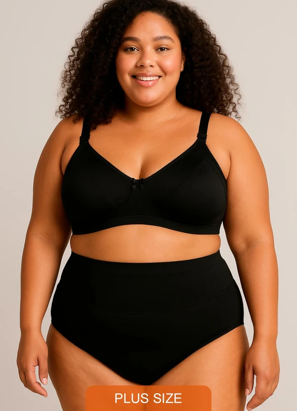 Dukali - Conjunto Cinta Plus Poliamida Preto