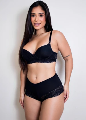 Dukali - Conjunto Detalhe e Base de Renda Preto - DUKALI