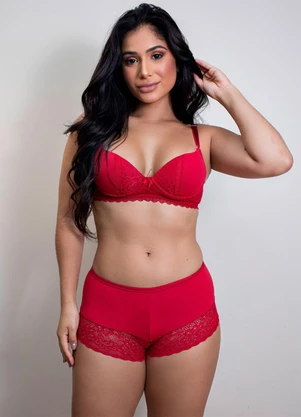 Dukali - Conjunto Detalhe e Base de Renda Vermelho - DUKALI