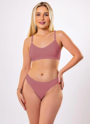 Dukali - Conjunto Poliamida Fio Bojo Removível Rosa - DUKALI