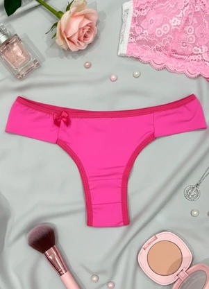 Dukali - Calcinha Básica Fio Duplo de Poliamida Rosa - DUKALI