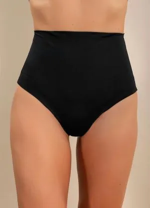 Alma Dolce - Calcinha Cintura Alta Preta - ALMA DOLCE