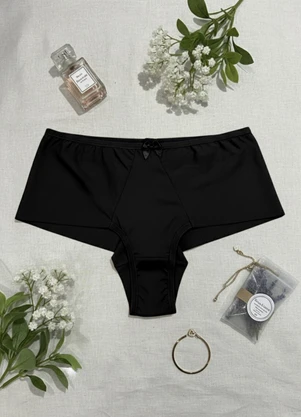 Dukali - Calcinha Lateral Larga Fio Duplo Poliamida Preto - DUKALI