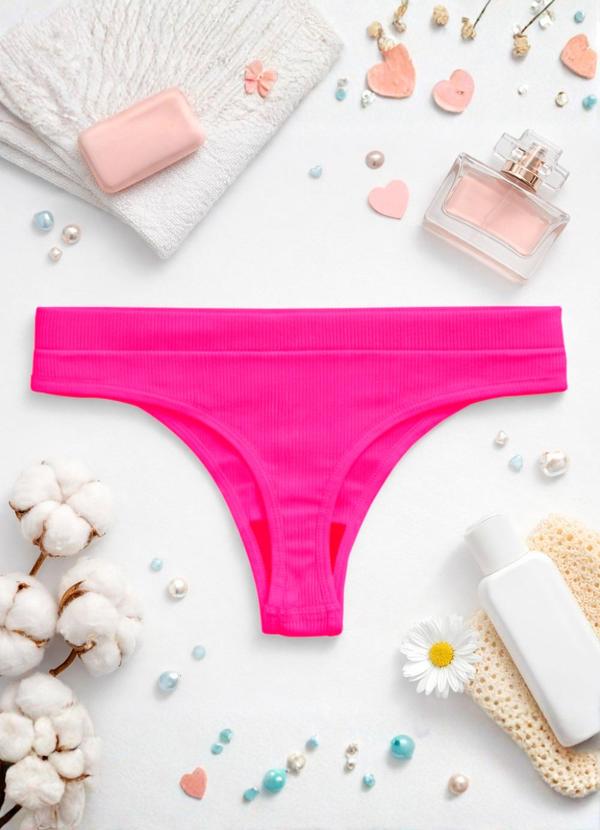 Dukali - Calcinha sem Costura Cintura Alta Fio Rosa