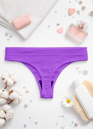 Dukali - Calcinha sem Costura Cintura Alta Fio Roxo - DUKALI