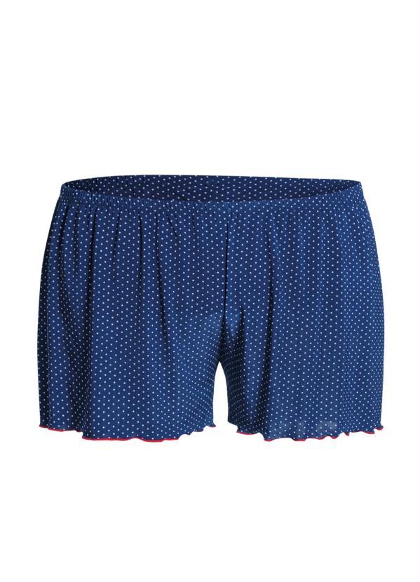 Alma Dolce - Baby Doll Azul e Poá Plus Size com Fenda 5