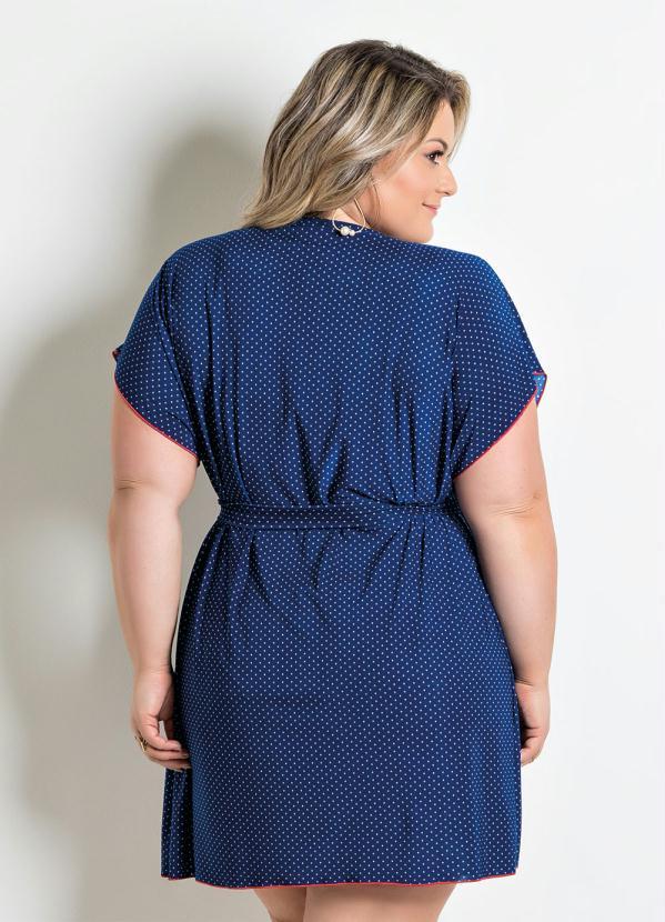 Outlet - Robe com Faixa Poá Azul e Vermelho 12