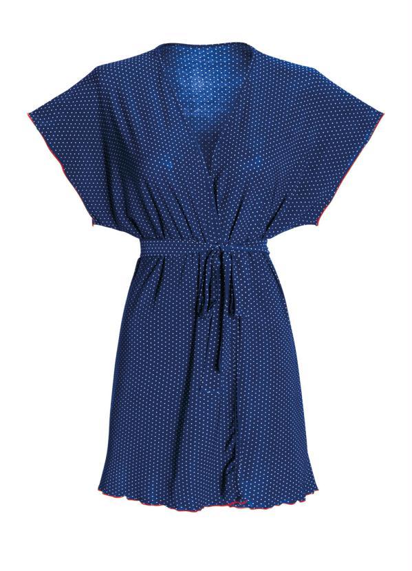 Outlet - Robe com Faixa Poá Azul e Vermelho 19