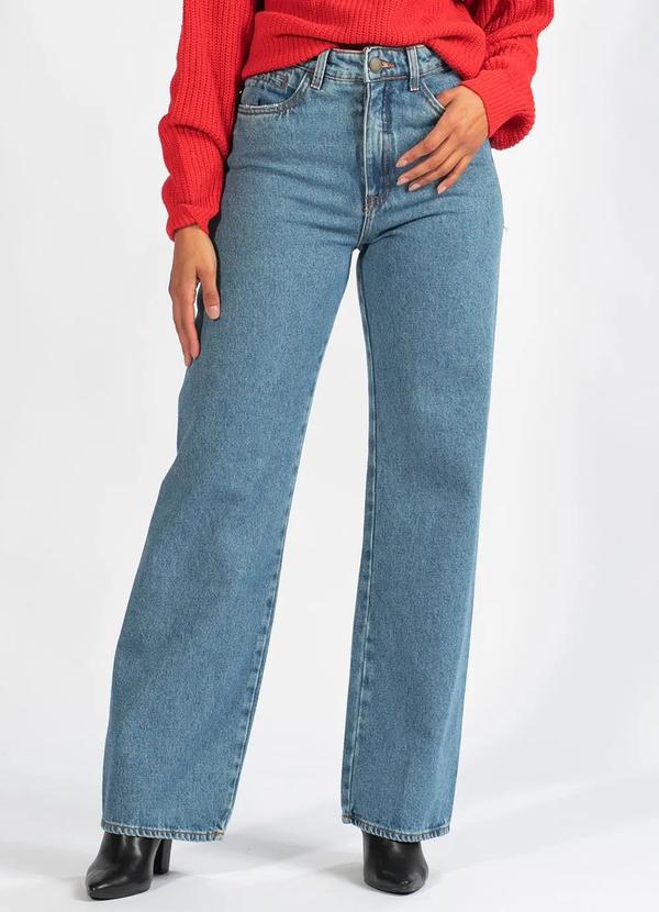 Hering - Calca Jeans Reta de Cintura Média Azul