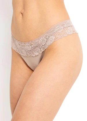 Alma Dolce - Calcinha Absorvente Bege em Microfibra - ALMA DOLCE