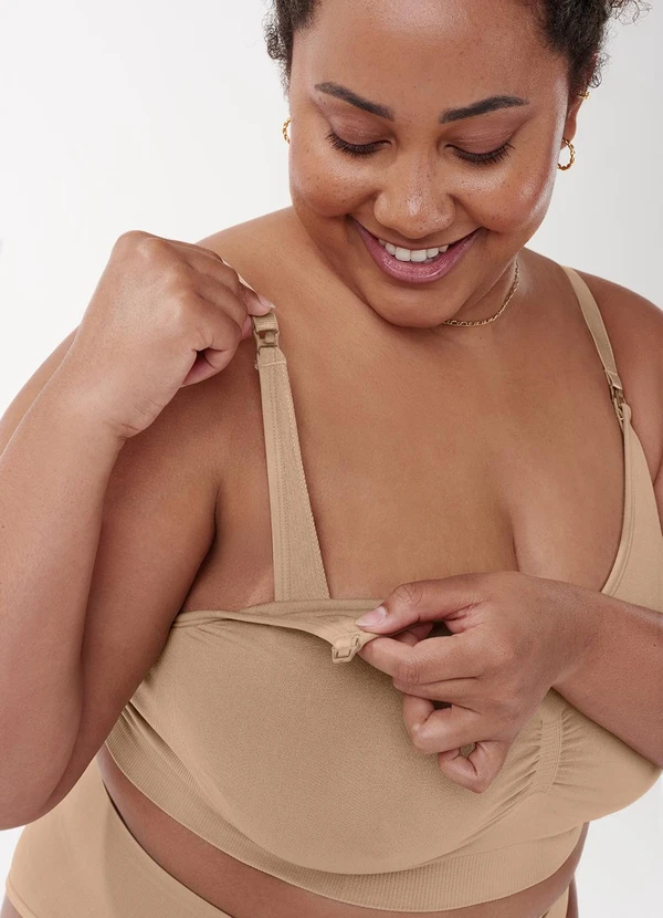 Zee Rucci - Sutiã Amamentação Plus sem Costura Bege 5
