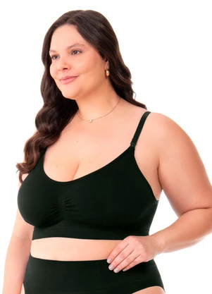 Zee Rucci - Sutiã Amamentação Plus sem Costura Preto - ZEE RUCCI