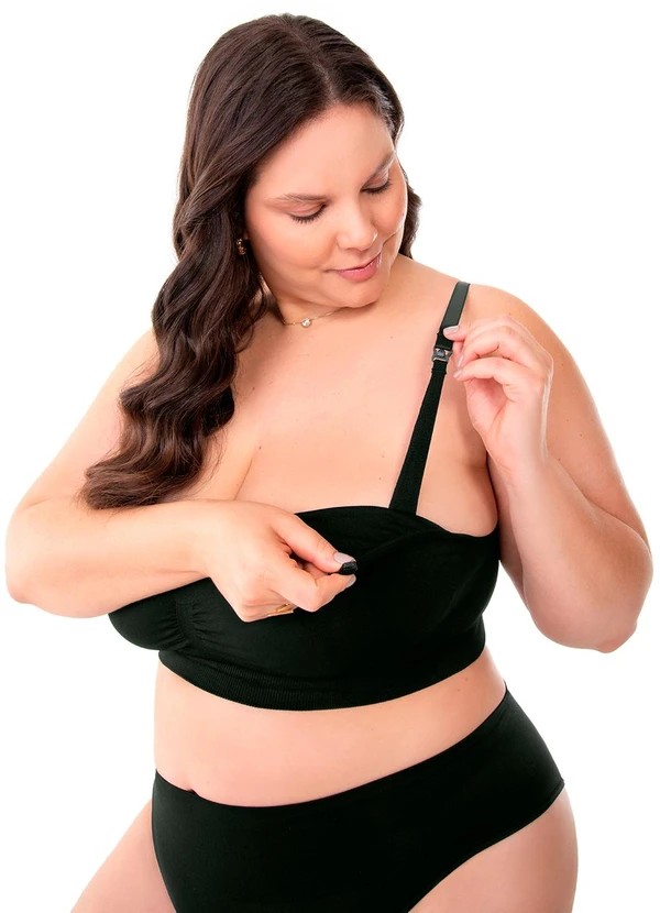 Zee Rucci - Sutiã Amamentação Plus sem Costura Preto 5