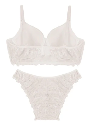 Rovitex - Conjunto Lingerie Feminina em Renda Branco - ROVITEX