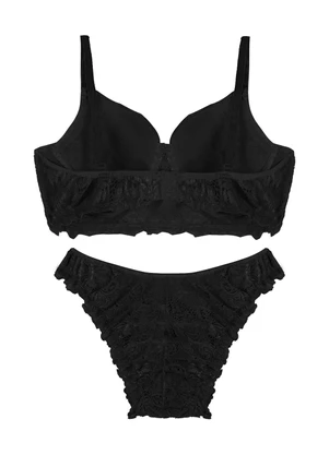 Rovitex - Conjunto Lingerie Feminina em Renda Preto - ROVITEX