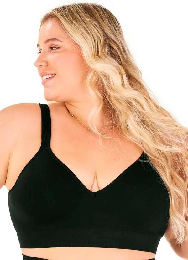 Rovitex - Sutiã Comfort Alças Largas Reguláveis Preto