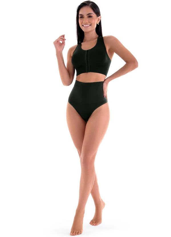 Zee Rucci - Sutiã Modelador Nadador Fechamento Frontal Preto 3