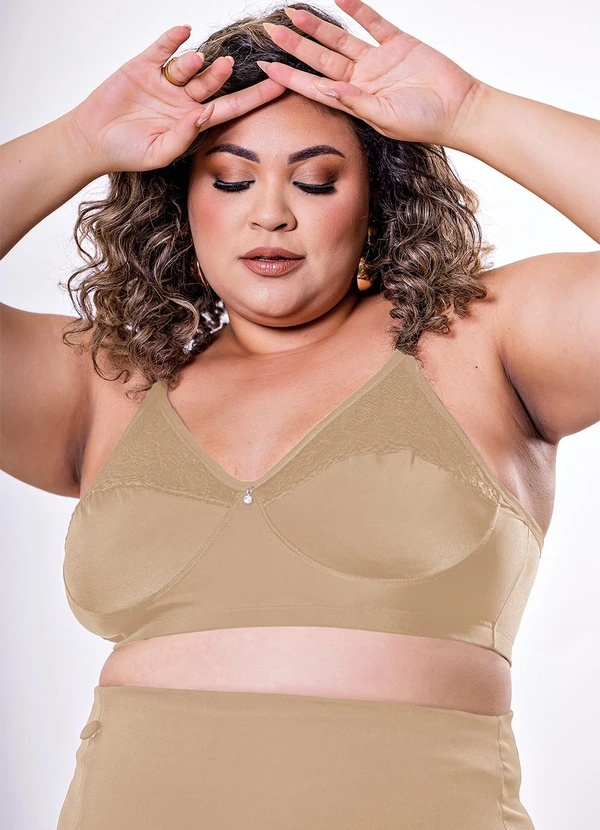 Dukali - Sutiã Detalhe Renda Plus Bege