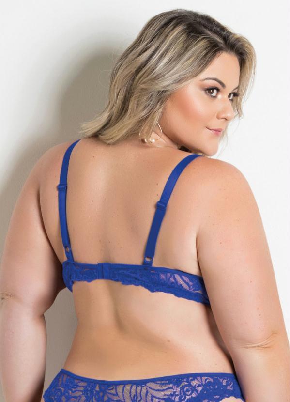 Alma Dolce - Sutiã em Renda sem Bojo com Aro Azul 2
