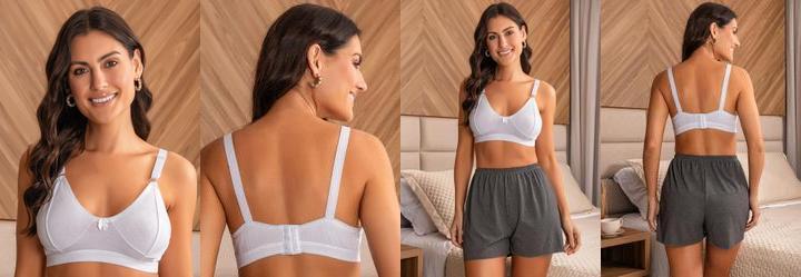 Lingerie Branca em Malha de Algodo