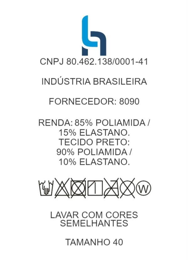 Alma Dolce - Sutiã Preto com Renda Transparente e Aro 6