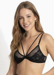 Suti� Preto de Renda com Transpar�ncia