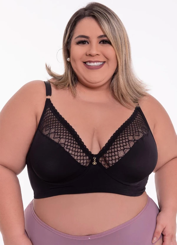 Dukali - Sutiã sem Bojo Poliamida Preto