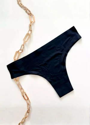 Dukali - Calcinha Corte a Laser Tanga Preto - DUKALI