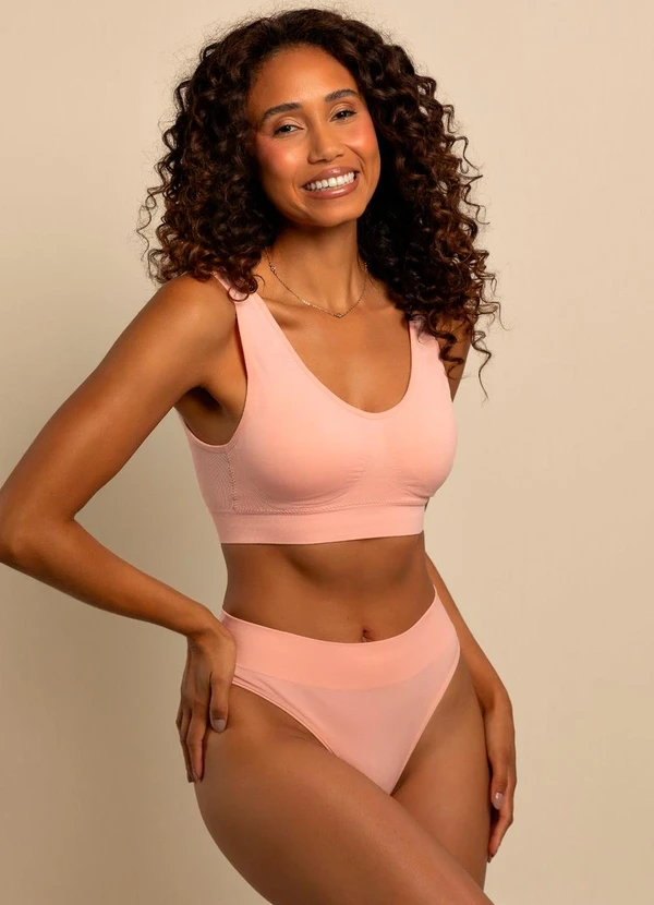 Rovitex - Calcinha Cós Largo sem Costura Basic Pro Rosa 3