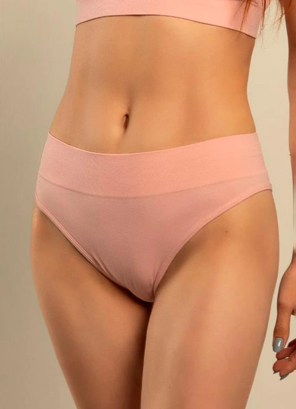 Rovitex - Calcinha Cós Largo sem Costura Basic Pro Rosa