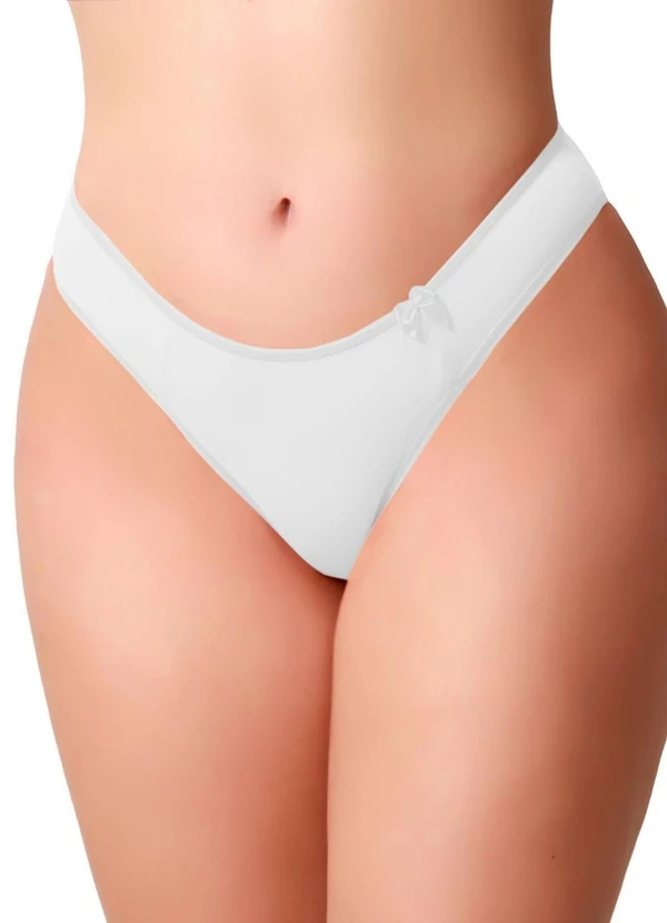 Dukali - Calcinha de Algodão Básica Tanga Branco
