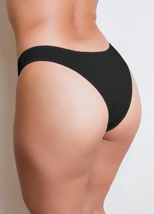 Dukali - Calcinha de Algodão Básica Tanga Preto - DUKALI