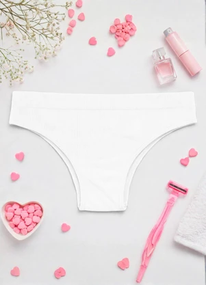 Dukali - Calcinha sem Costura Cintura Alta Tanga Branco - DUKALI