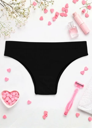 Dukali - Calcinha sem Costura Cintura Alta Tanga Preto - DUKALI