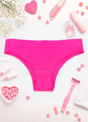 Dukali - Calcinha sem Costura Cintura Alta Tanga Rosa - DUKALI