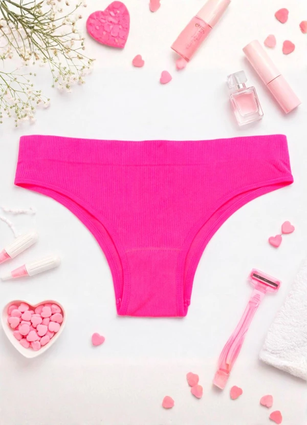 Dukali - Calcinha sem Costura Cintura Alta Tanga Rosa