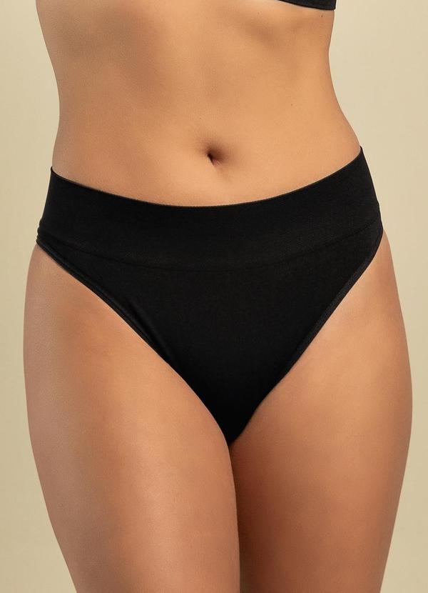 Basic Pro - Calcinha Tanga com Costura Preto