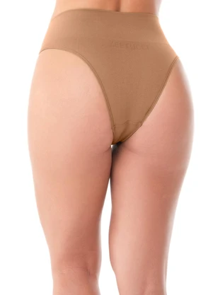 Zee Rucci - Calcinha Tanga Cós Alto sem Costura Bege - ZEE RUCCI