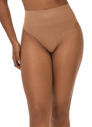 Zee Rucci - Calcinha Tanga Cós Alto sem Costura Bege - ZEE RUCCI