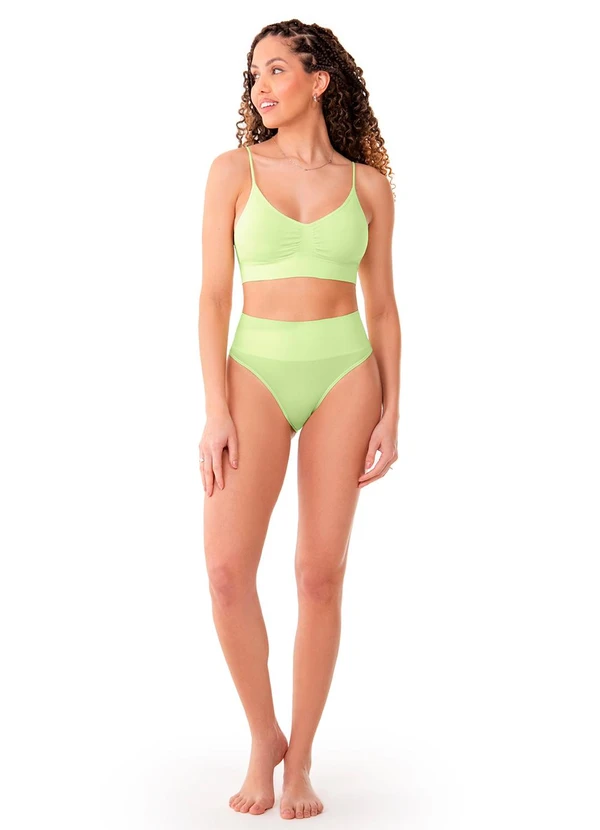 Zee Rucci - Calcinha Tanga Cós Alto sem Costura Verde 3
