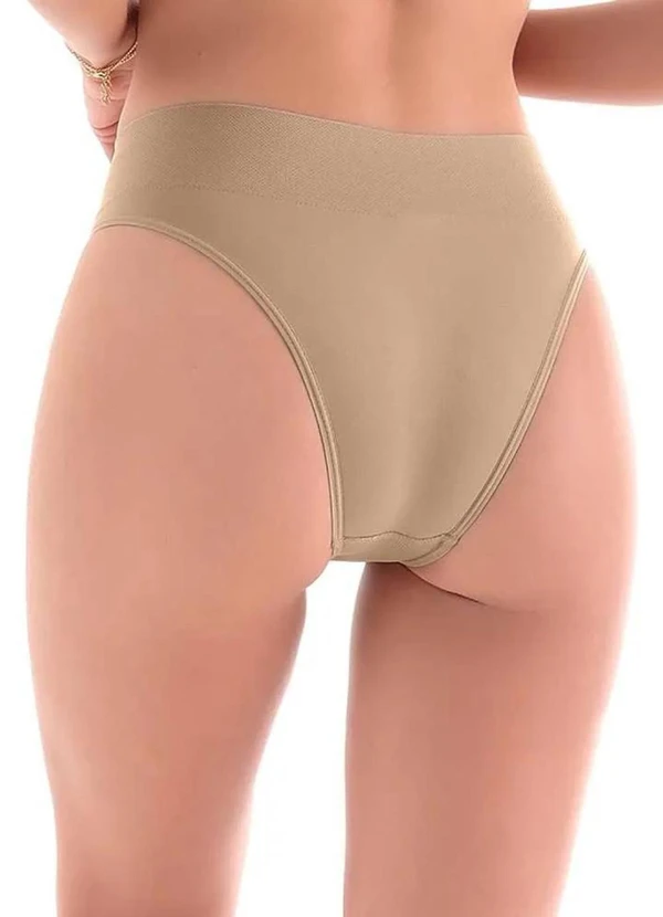 Rovitex - Calcinha Tanga Cós Largo sem Costura Bege 2