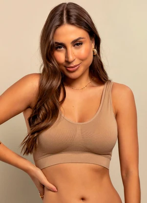 Rovitex - Top Clássico com Bojo Removível Basic Pro Bege - ROVITEX